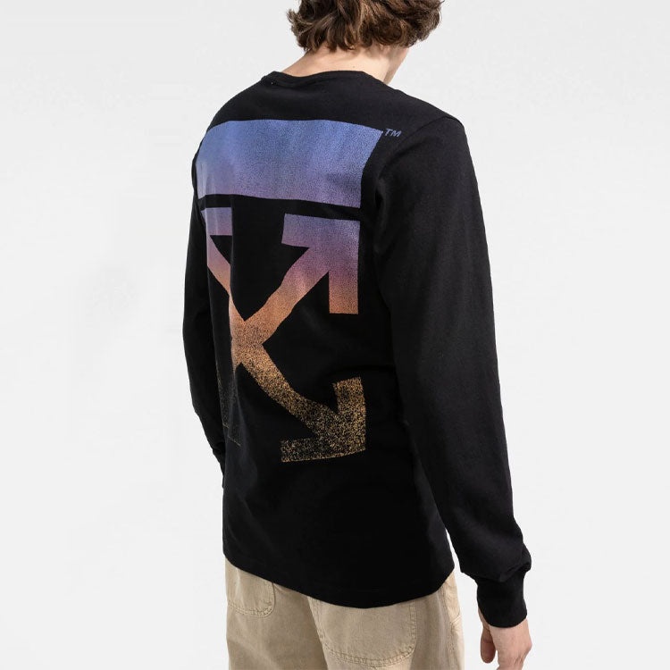Off-White FW21 Logo Arrow Pattern Round Neck Long Sleeves Black OMAB001F21JER0011084 - 4
