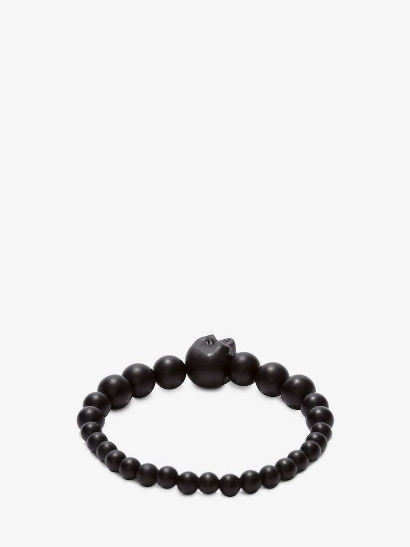 Men's Skull Multi Beaded Bracelet in Black - 2