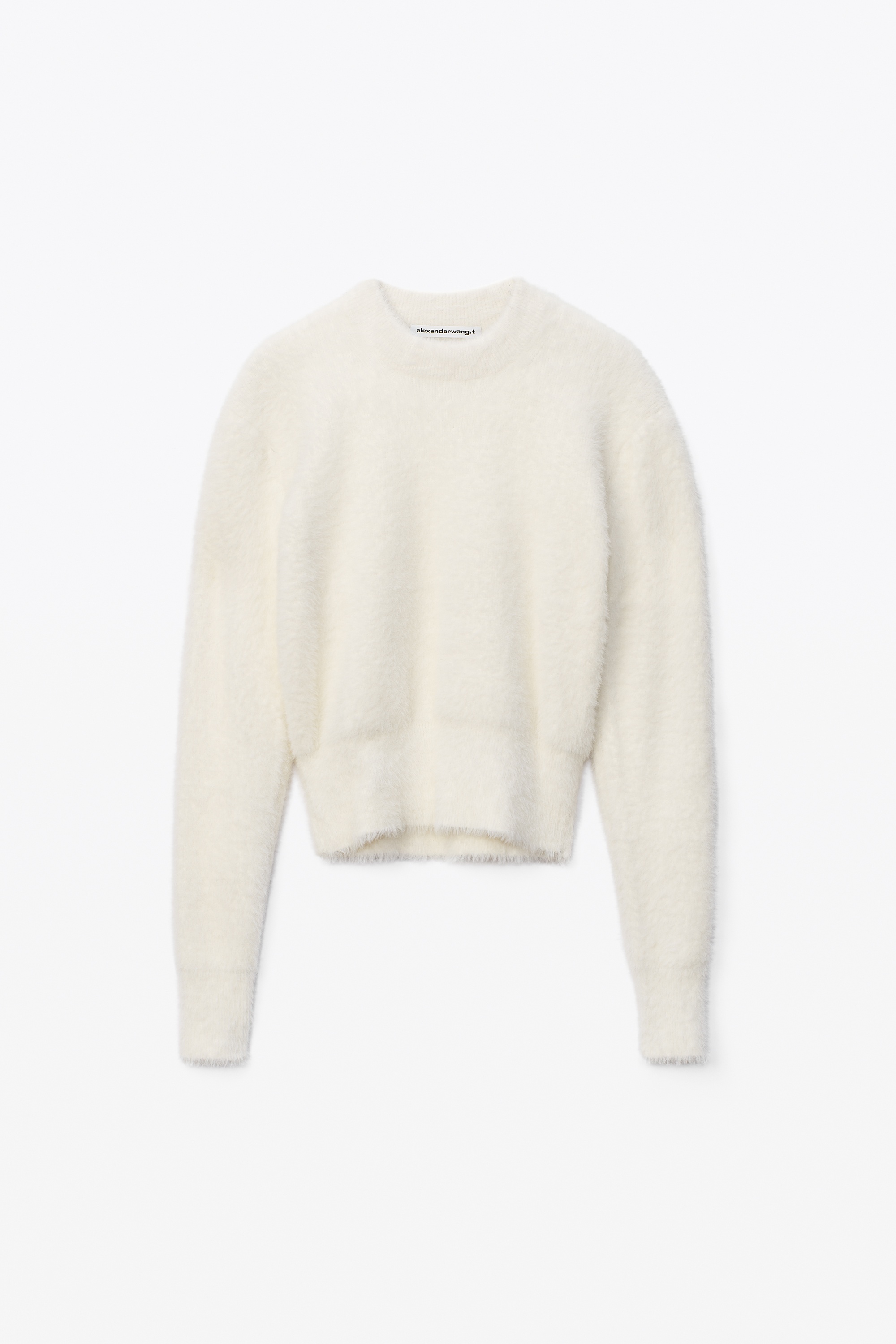 CREWNECK PULLOVER IN FAUX FUR - 1