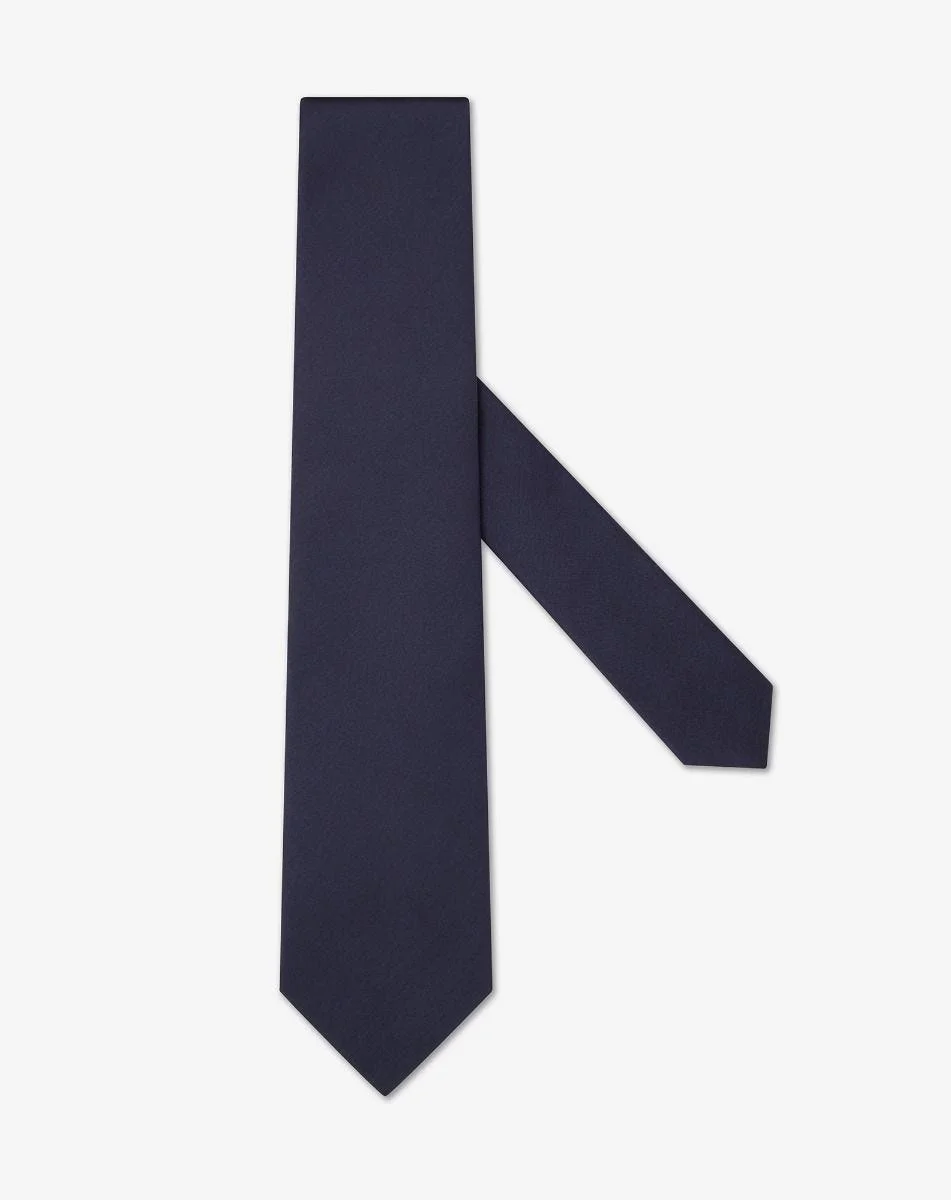 Blue printed silk tie - 1