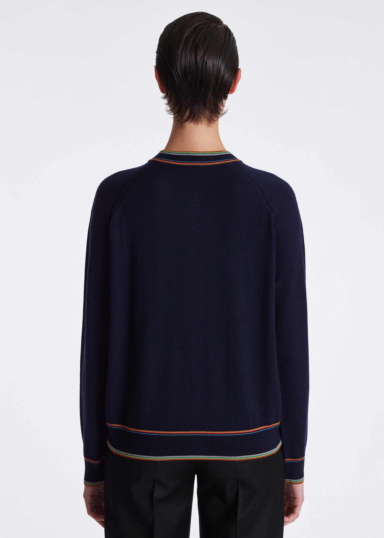 'Signature Stripe' Trim Cardigan - 5