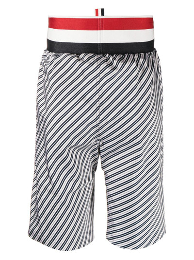 Thom Browne RWB stripe-print drop-crotch shorts outlook