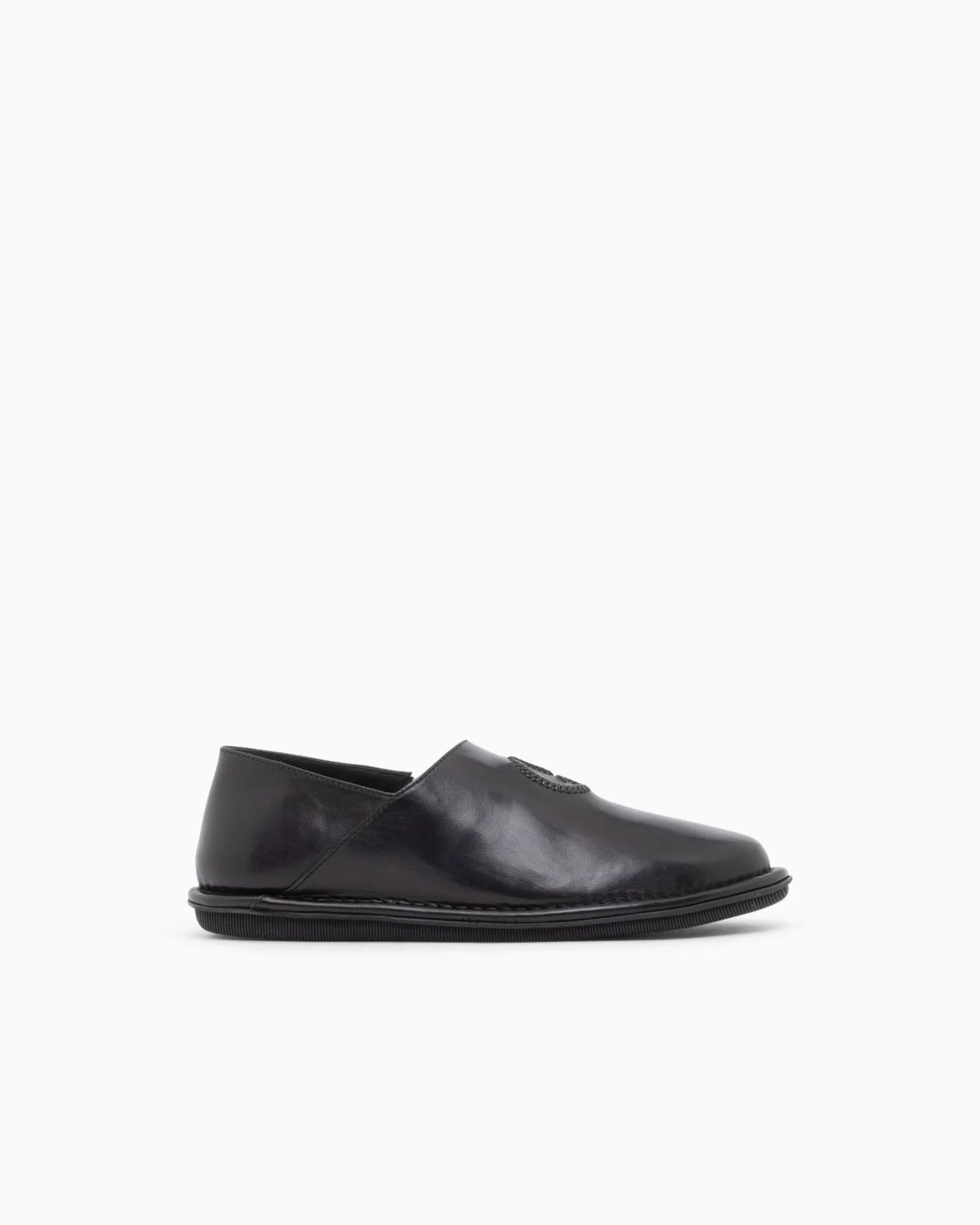 SLIPPER IN LEATHER WITH A RUBBER SOLE - 1