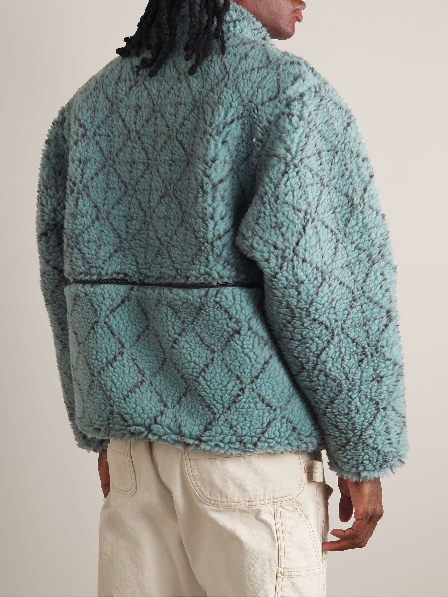 Sashiko Boa Reversible Printed Fleece and Shell Jacket - 4