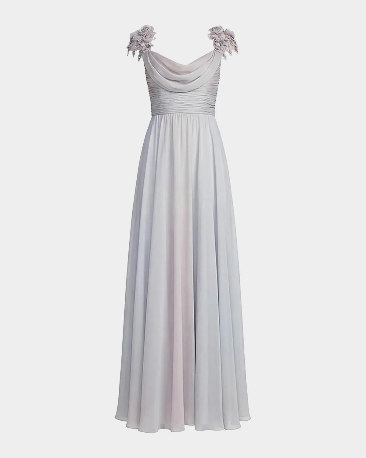 Floral Chiffon Gown - 1