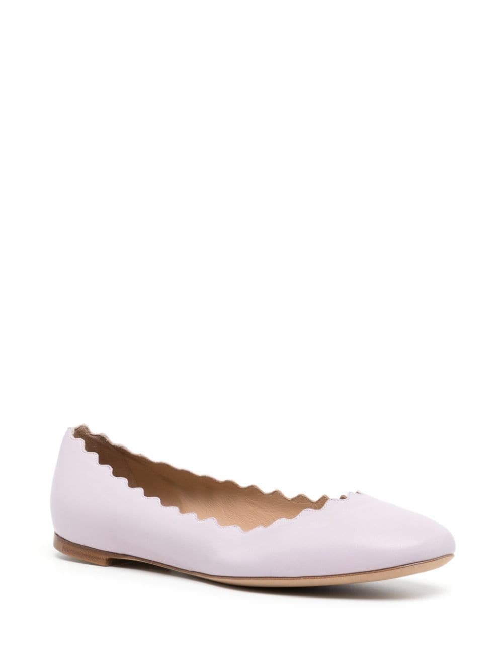 Lauren scallop-edge leather ballerina shoes - 2