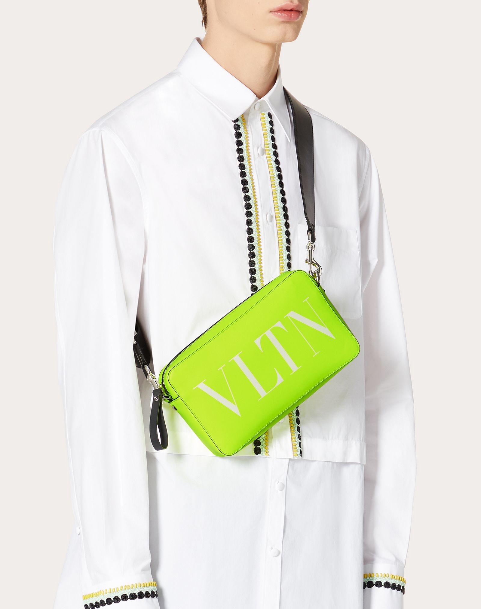 VLTN Fluorescent Leather Crossbody Bag - 6