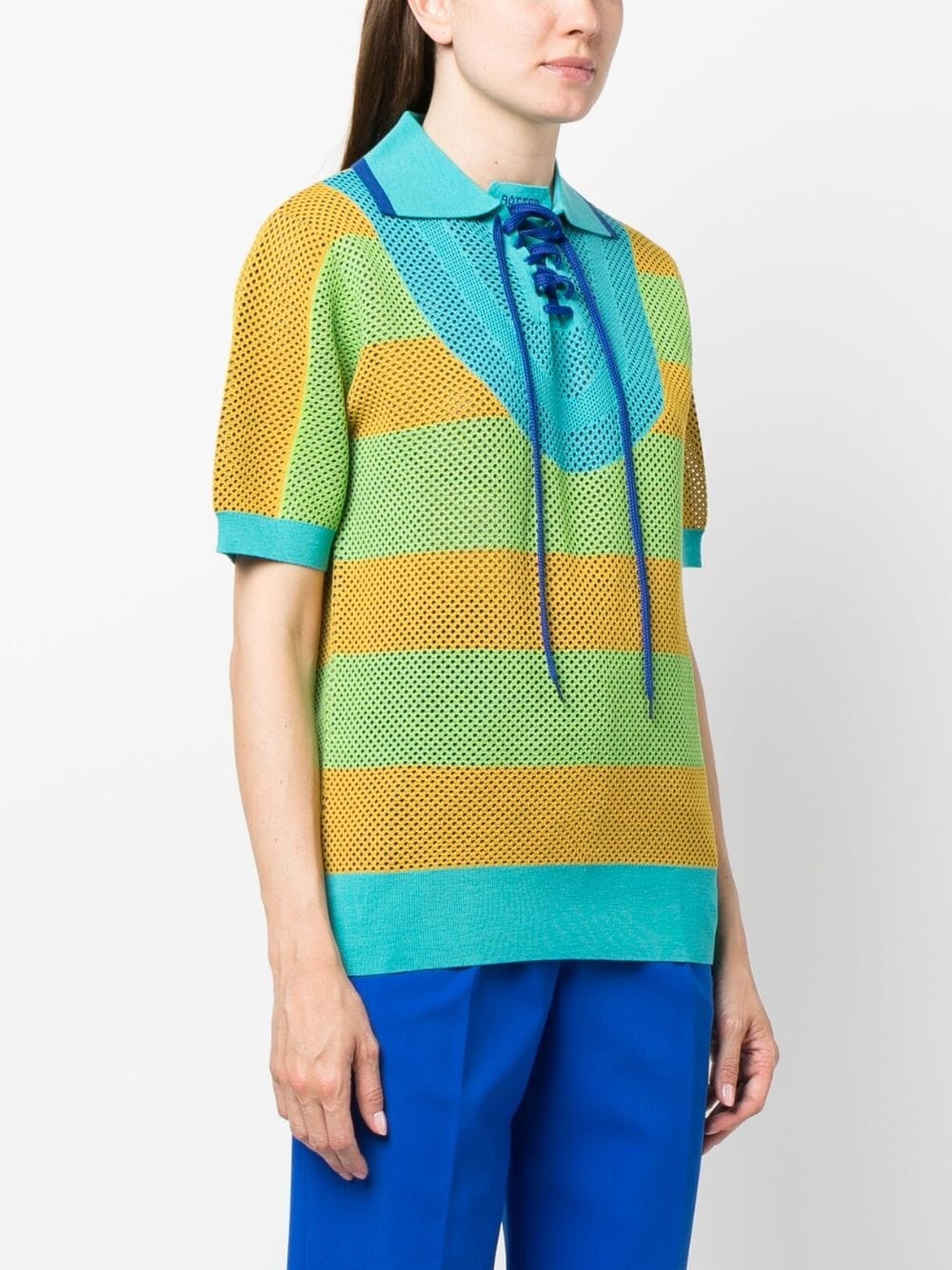 striped knitted polo shirt - 3