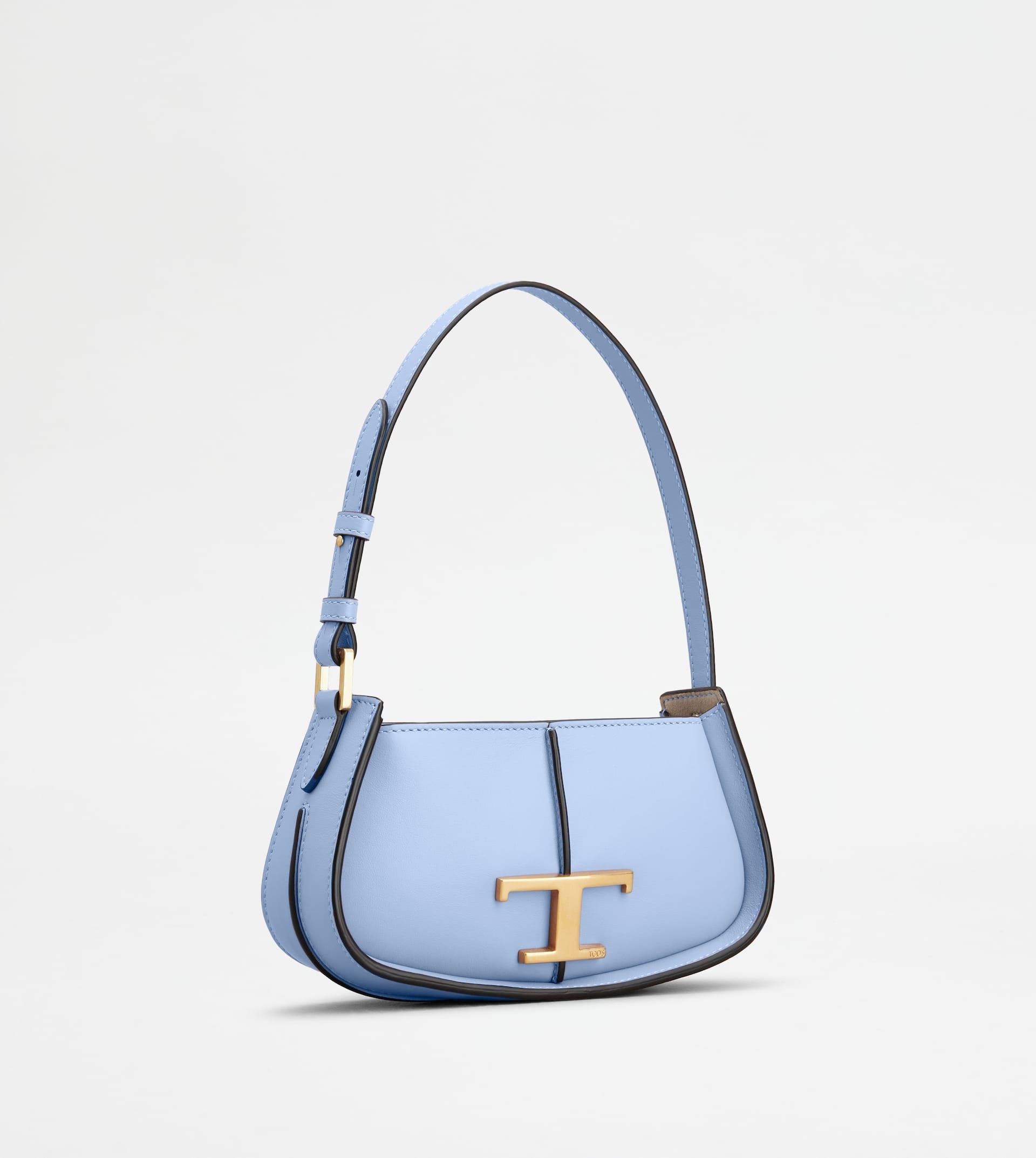 T TIMELESS SHOULDER BAG IN LEATHER MICRO - LIGHT BLUE - 4
