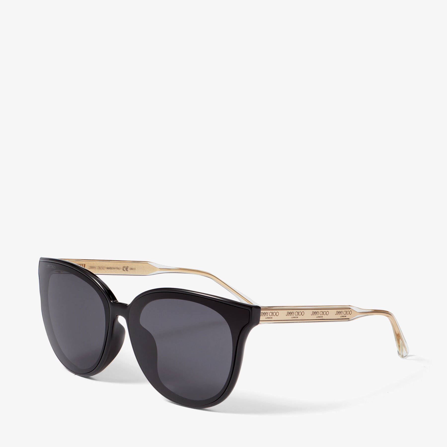 Jaime
Black Oval-Frame Sunglasses with Repeat Logo - 3