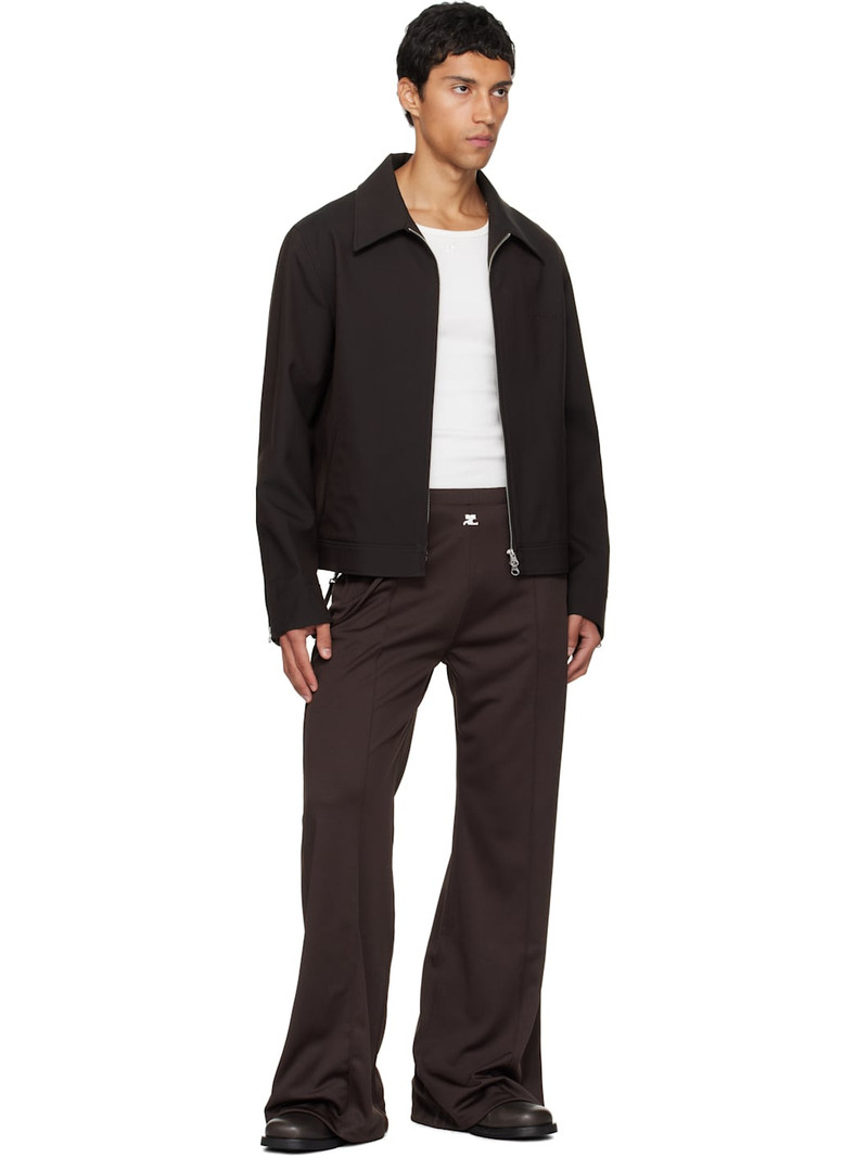 courrèges Brown Embroidered Zipped Twill Jacket outlook