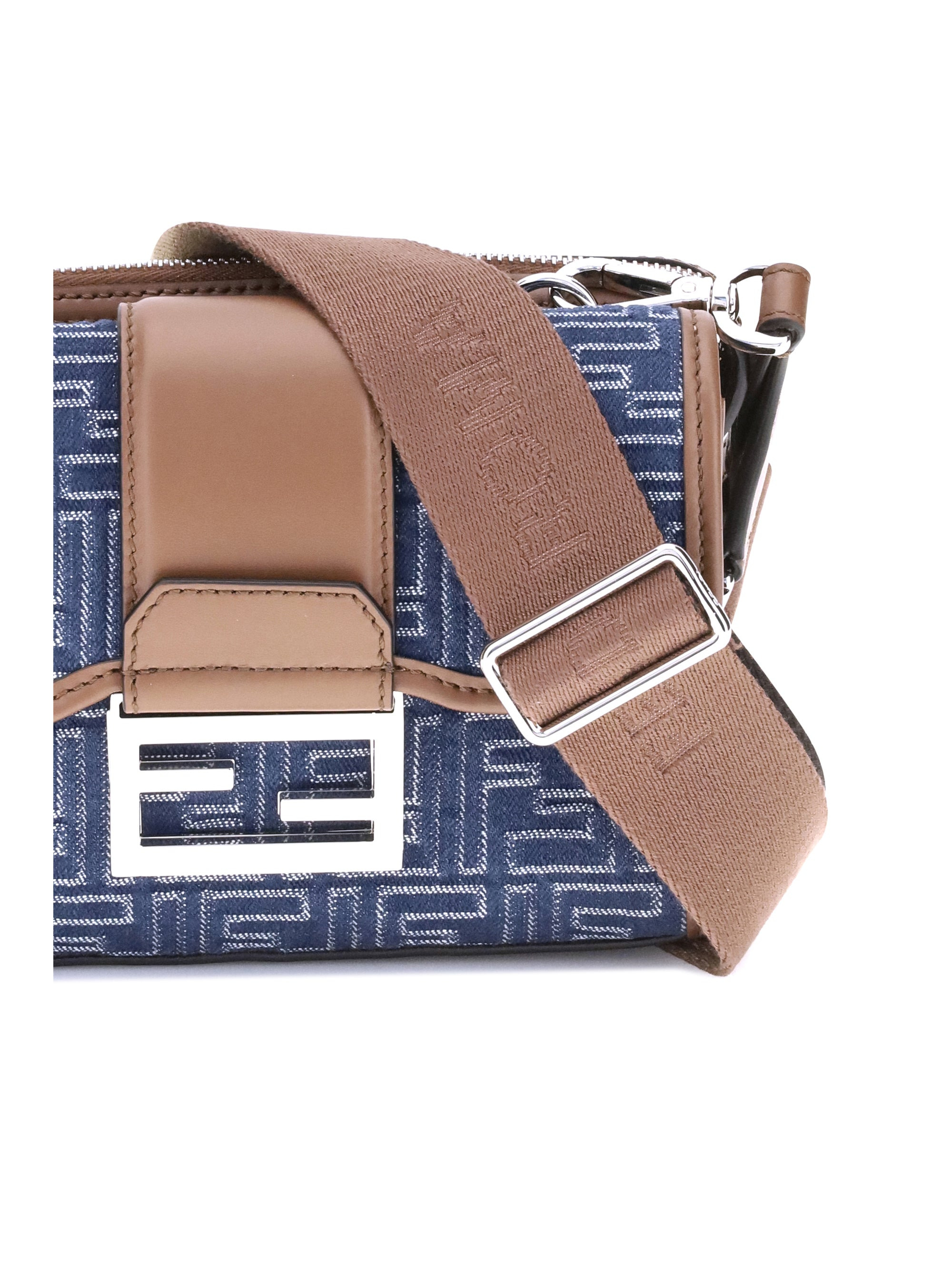 Fendi Men Baguette Denim Shoulder Bag - 4