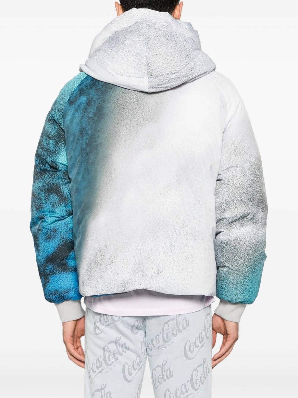 graphic-print hooded puffer jacket - 5