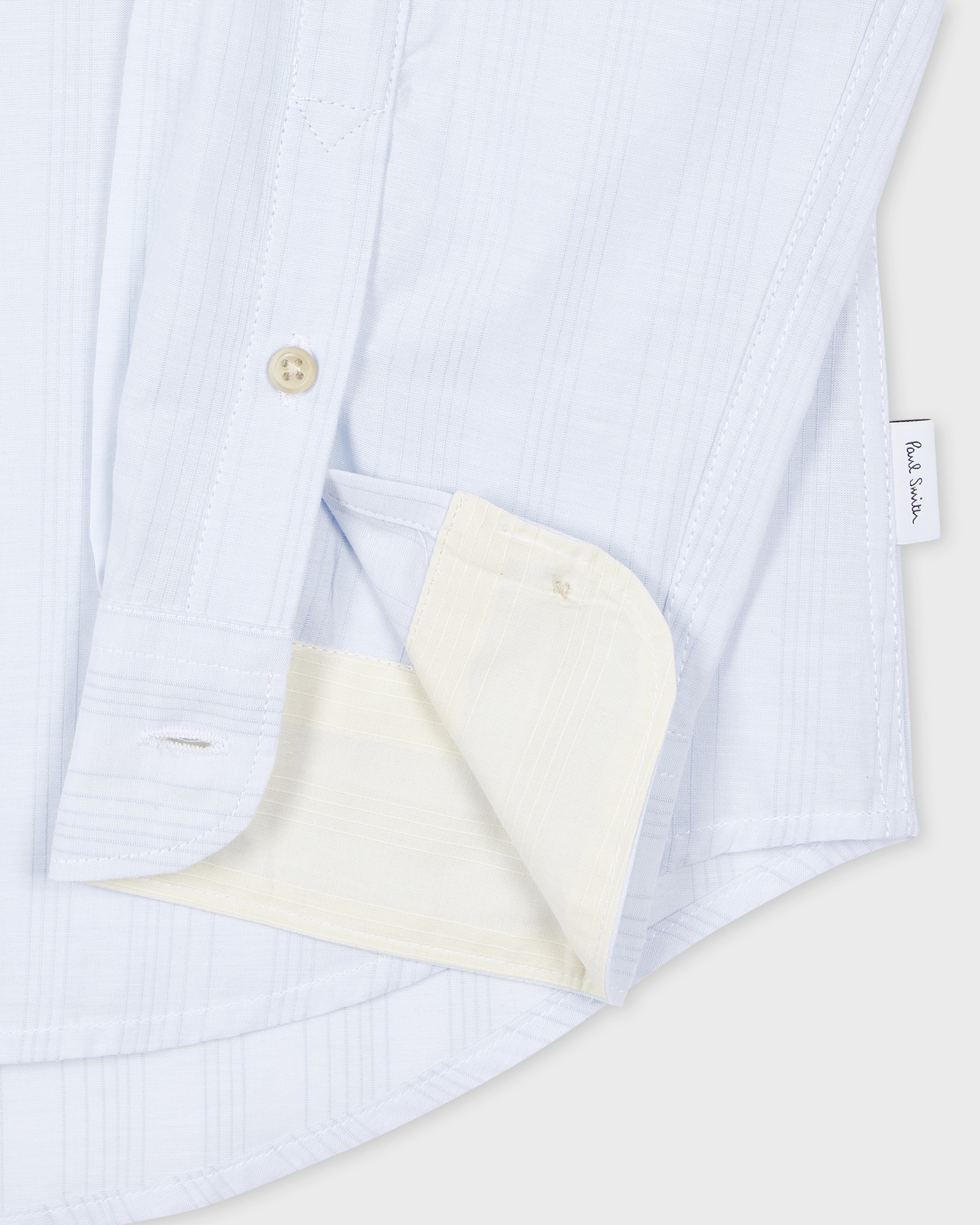 Tailored-Fit Light Blue 'Broken Stripe' Cotton Shirt - 2