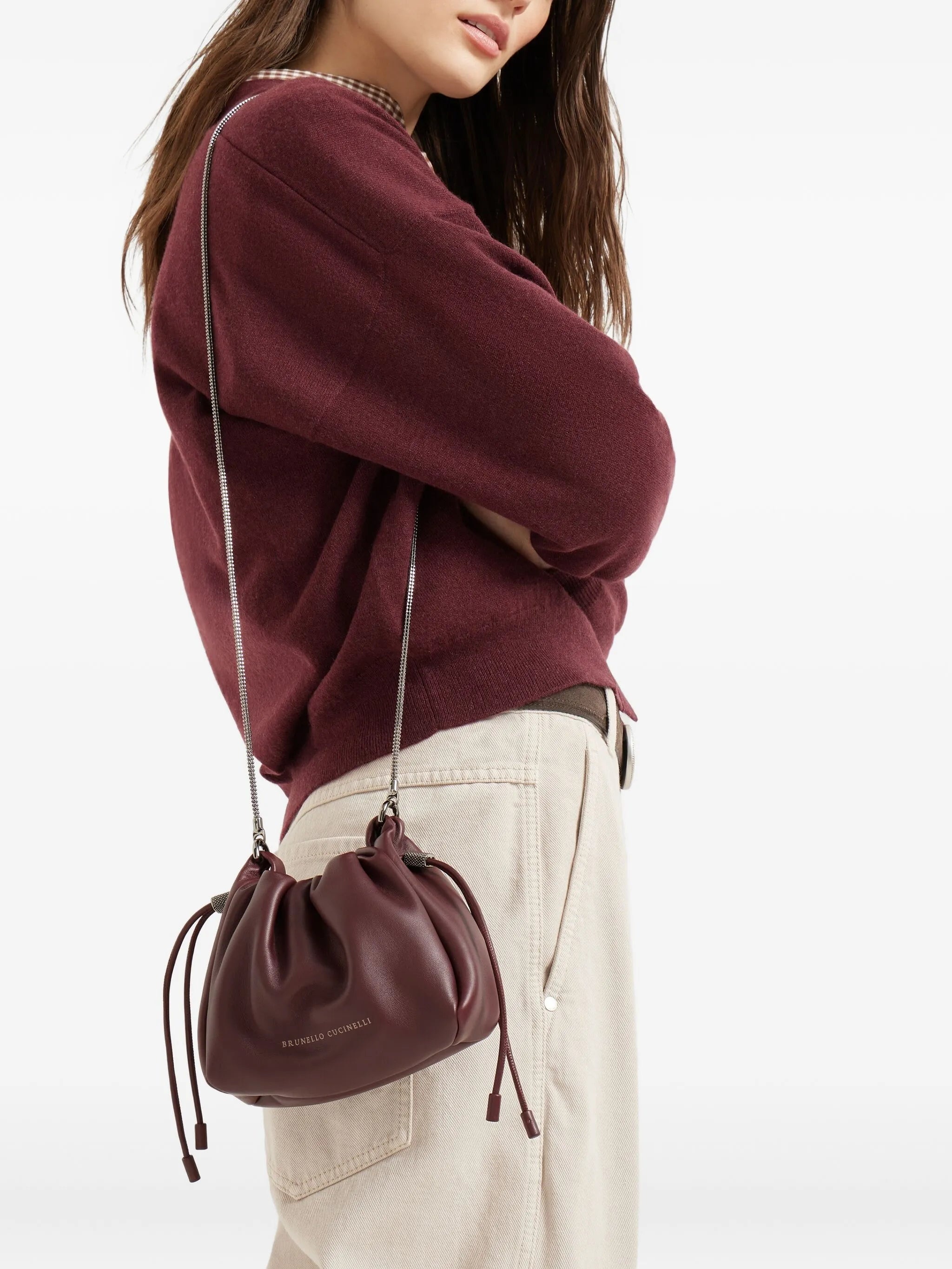 Brunello Cucinelli Mellow Mini Drawstring Bucket Bag - 4