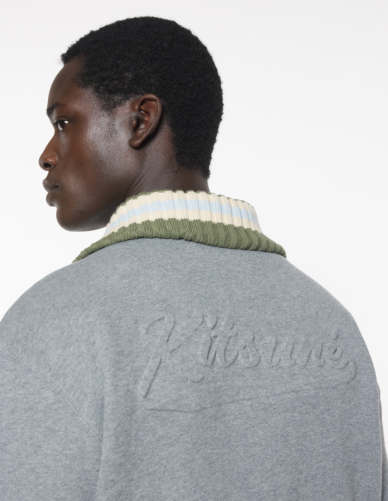VARSITY ZIPPED BLOUSON IN FLEECE WITH KNITTED DETAIL - 6