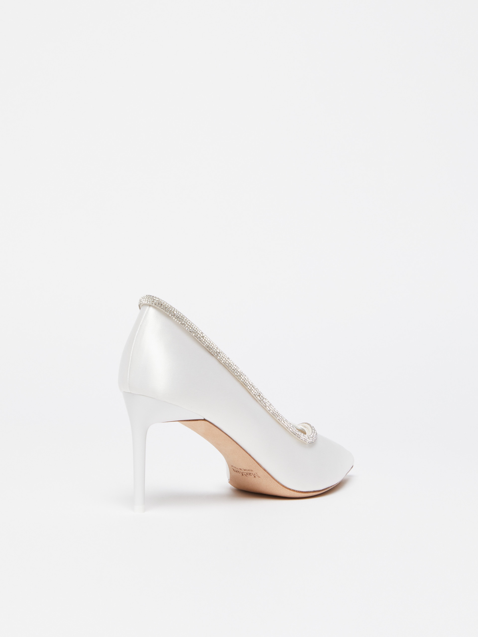 PUMPCRYSTAL80 Crystal-adorned satin court shoes - 3