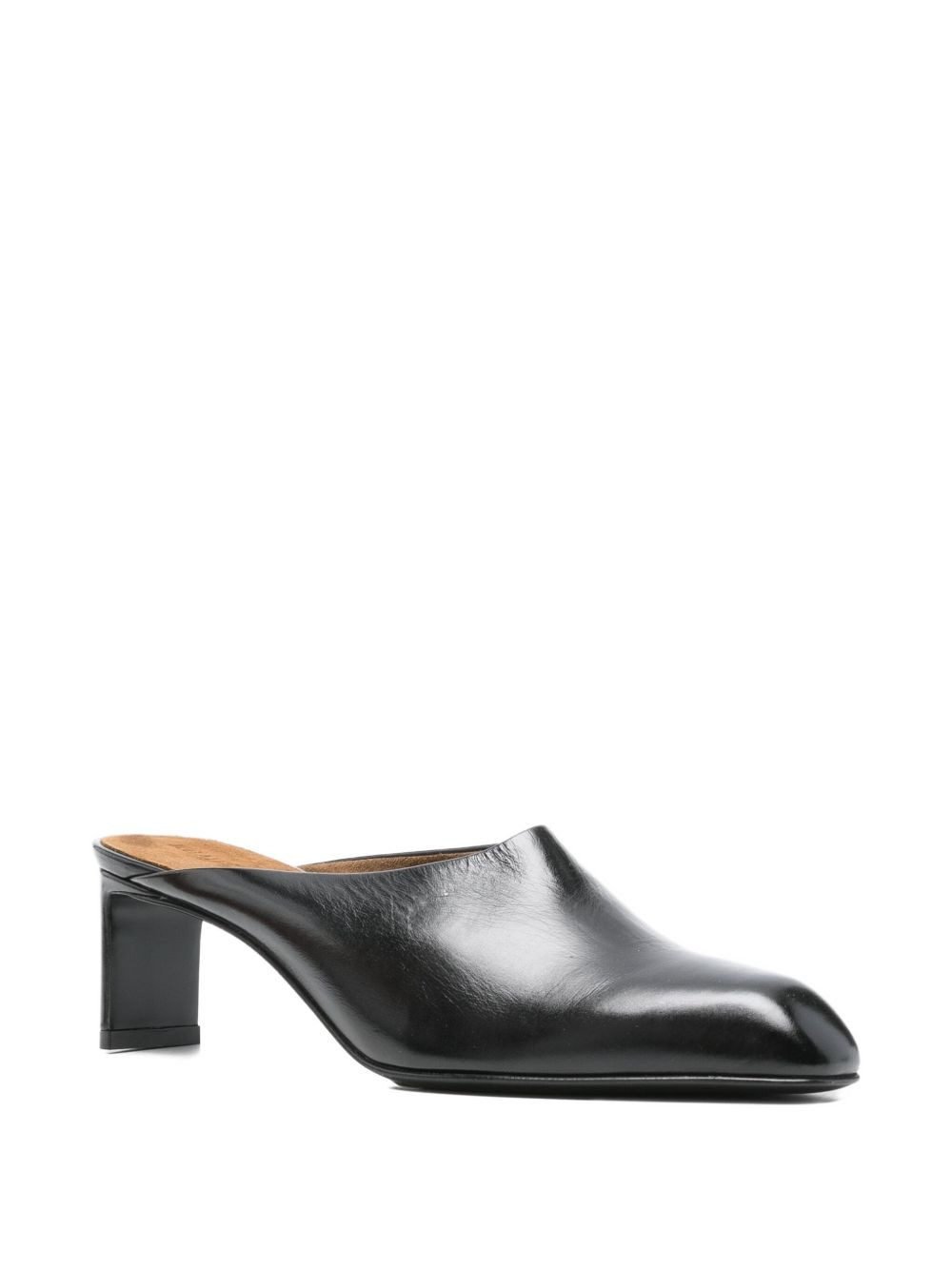square-toe heeled mules - 2