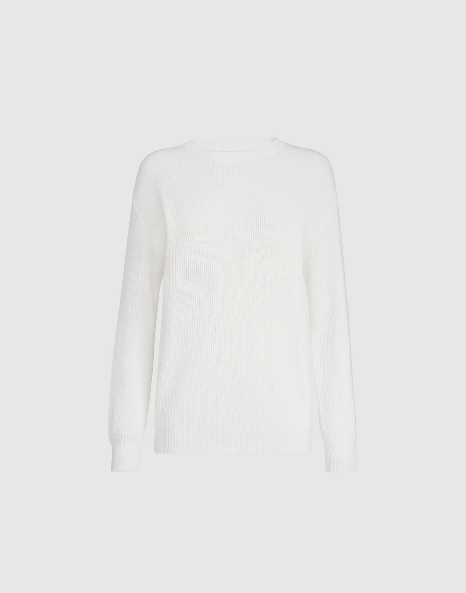 Cotton English rib sweater with monili - 1