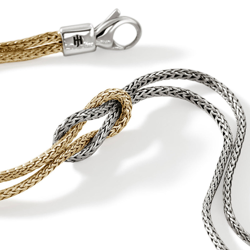 JOHN HARDY Love Knot Bracelet, Gold, Silver, 3.6MM outlook