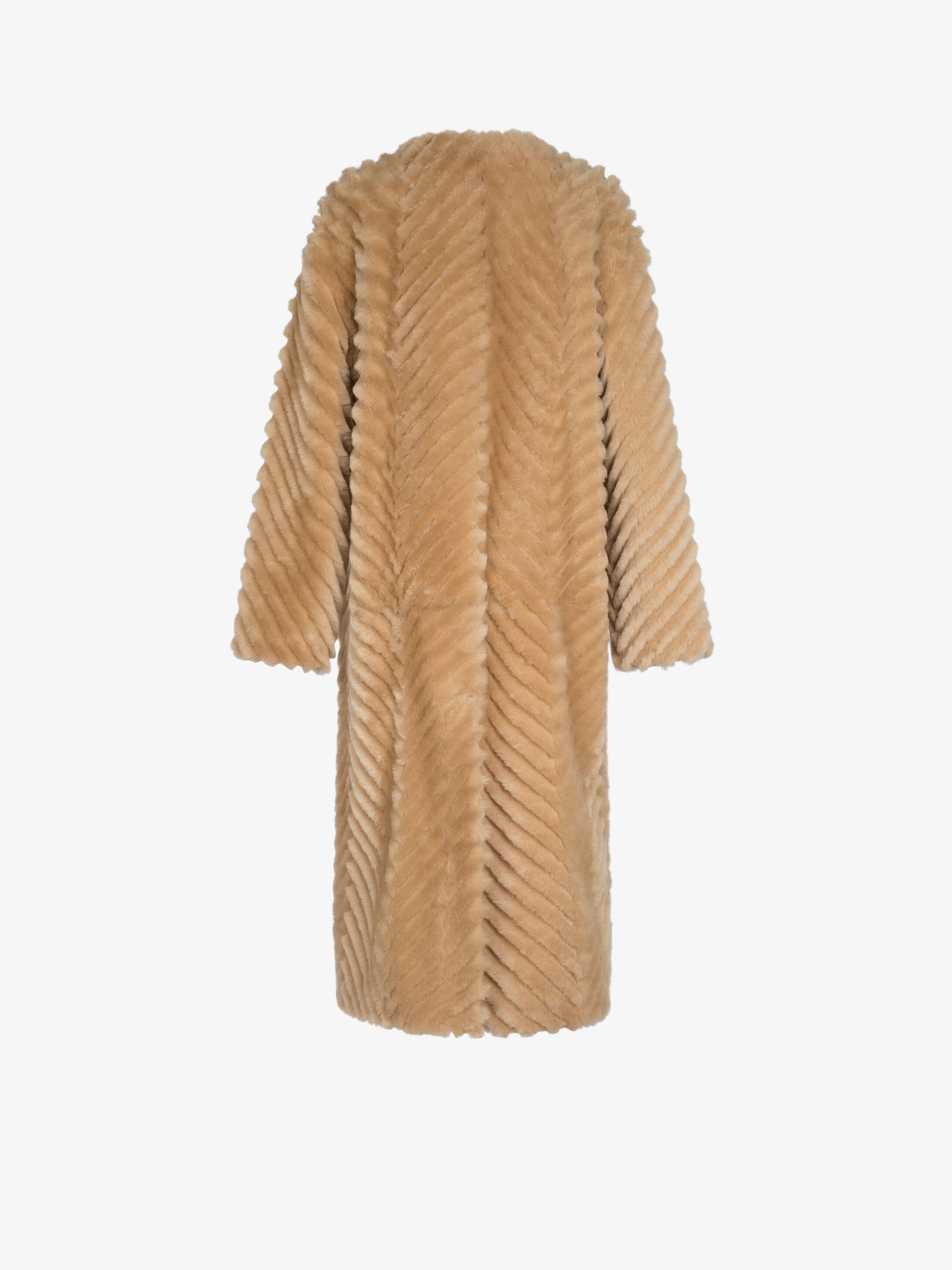 Shearling coat with chevron - 4