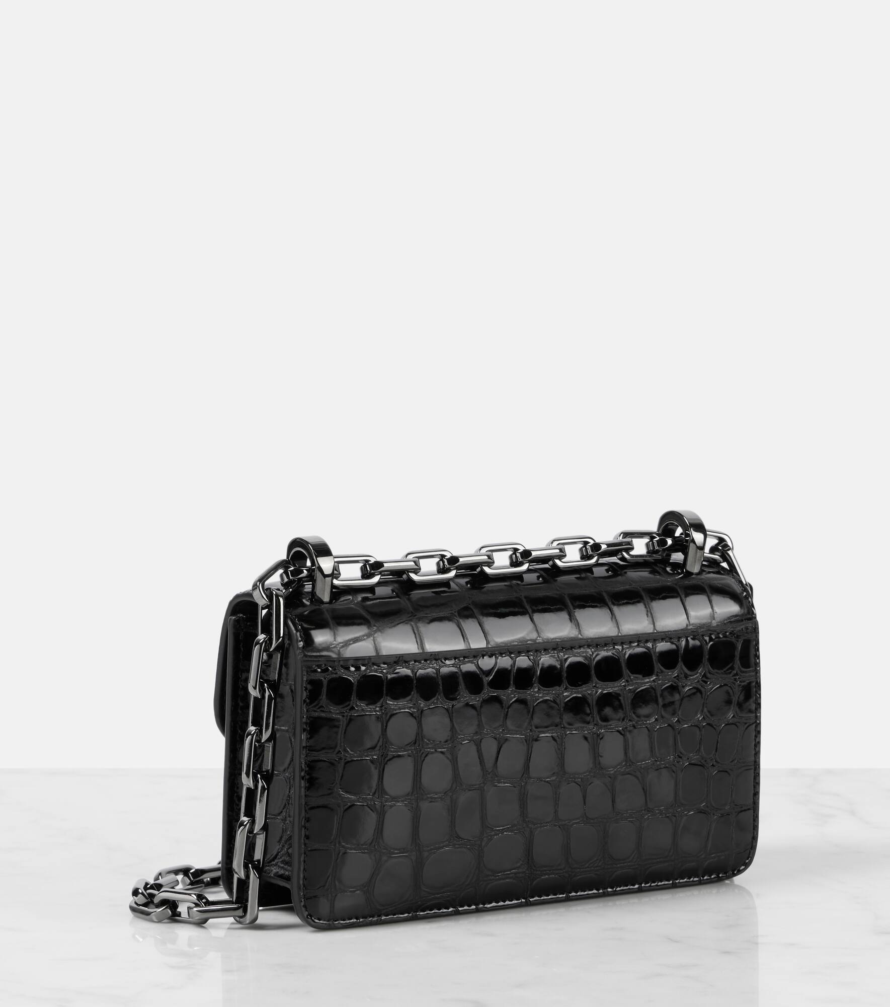 Loubi54 croc-effect leather shoulder bag - 4
