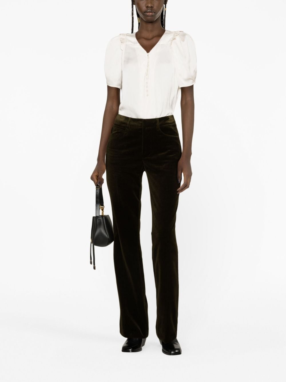 Pistol flared velvet trousers - 2