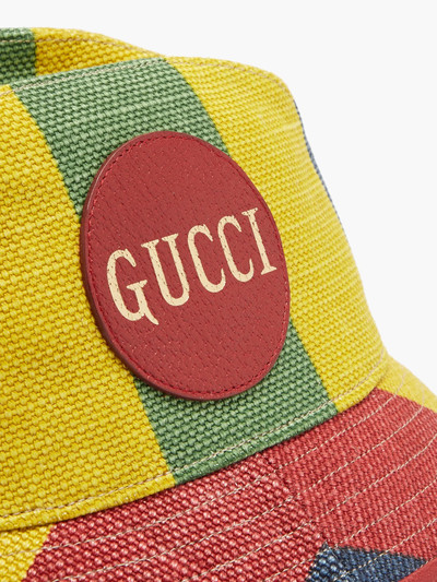 GUCCI Baiadera-stripe linen-canvas bucket hat outlook