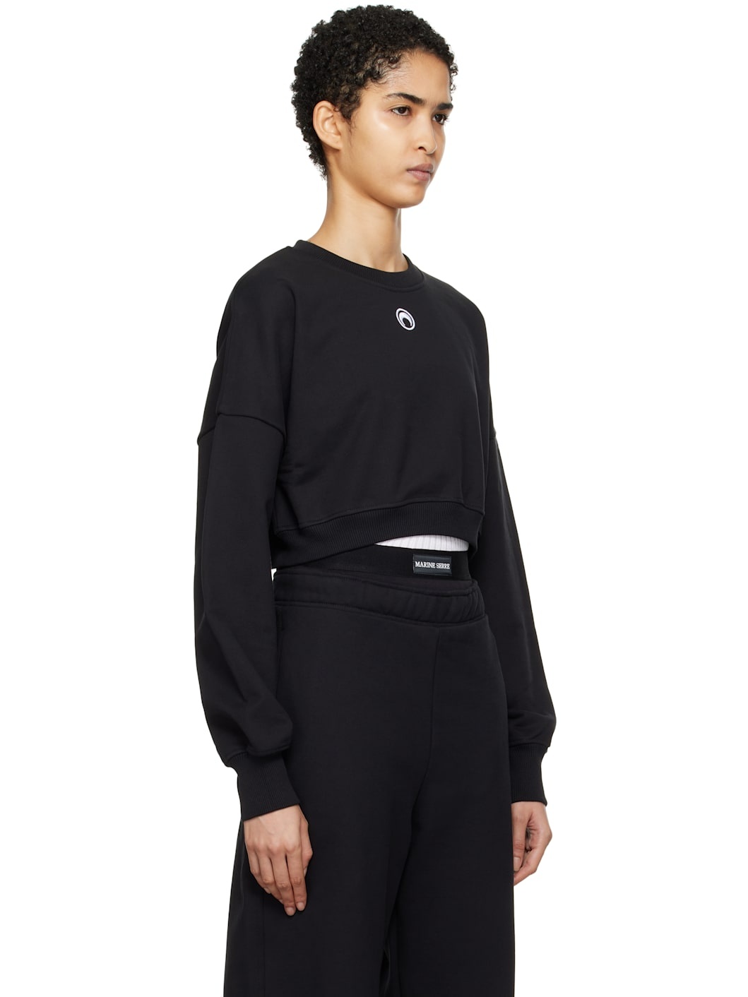 Black Moon Logo Fleece Cropped Sweatshirt - 2