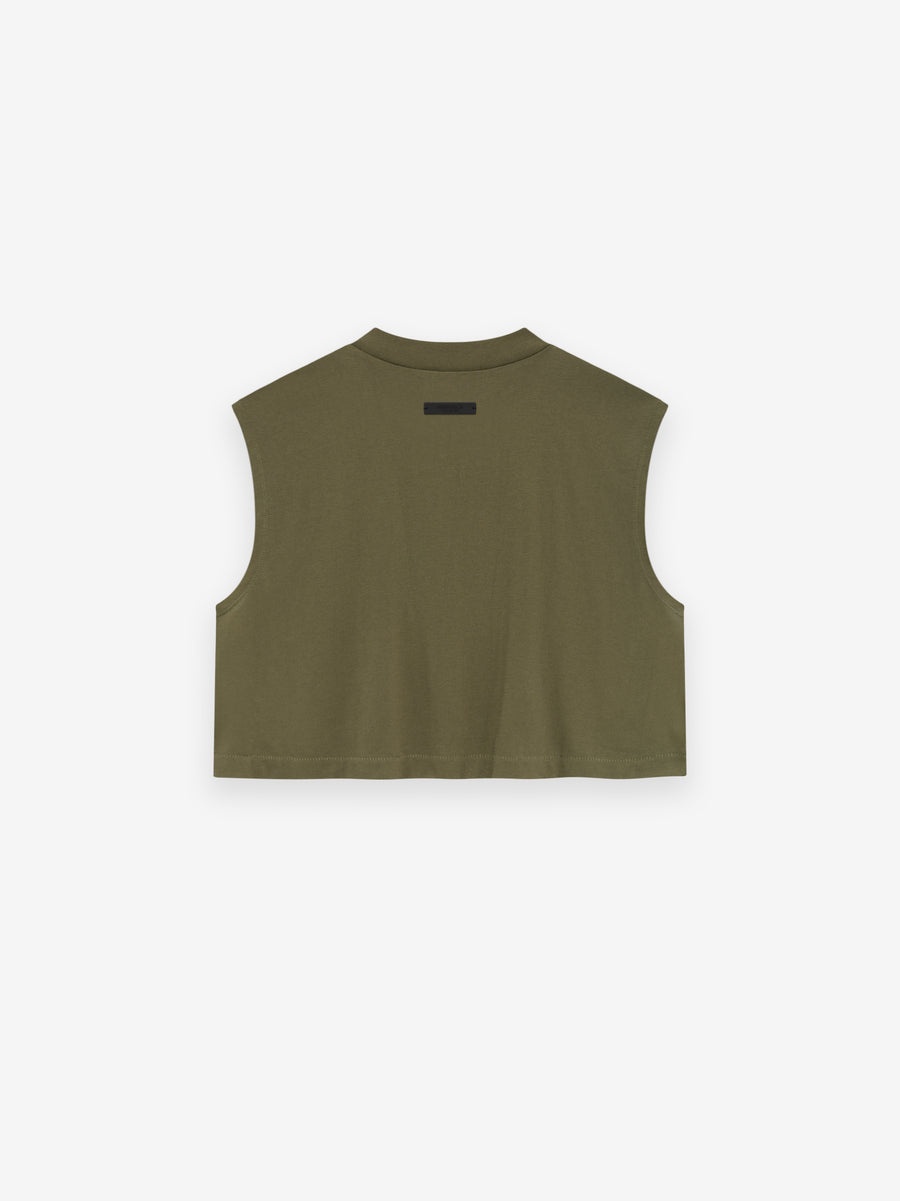 Womens Tri-Blend Cropped Muscle Tee - 2