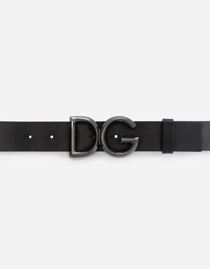 Luxury leather belt with DG logo - 3