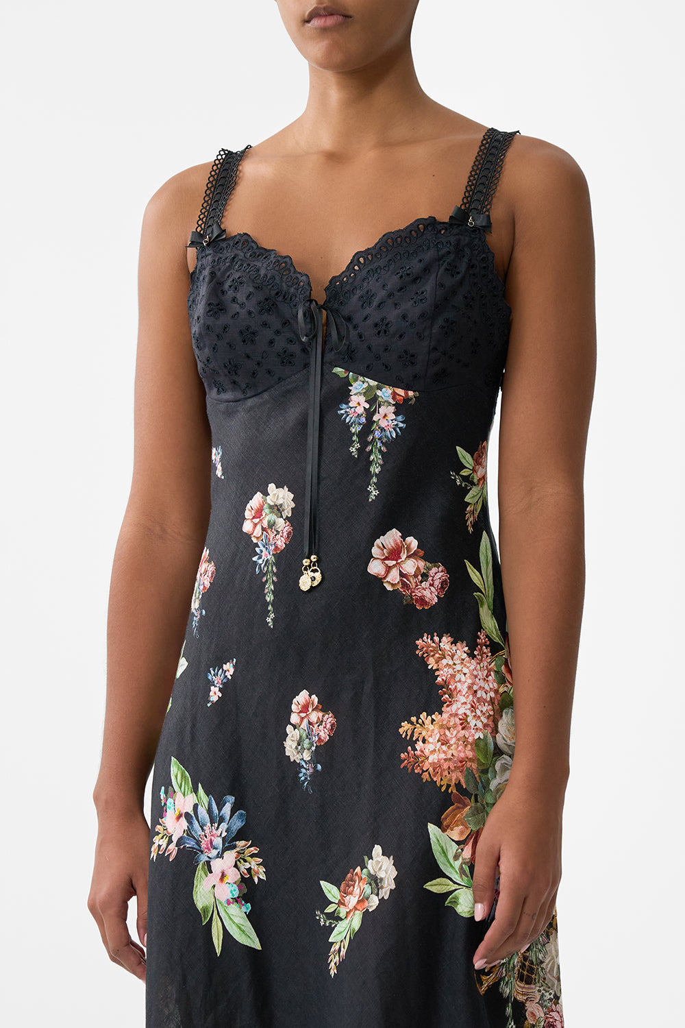 EMBROIDERED BODICE BIAS DRESS - 5