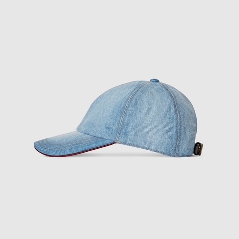 Denim baseball hat with Double G - 2