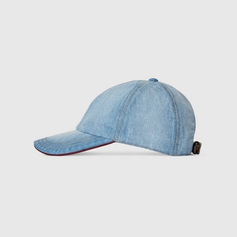 GUCCI Denim baseball hat with Double G outlook