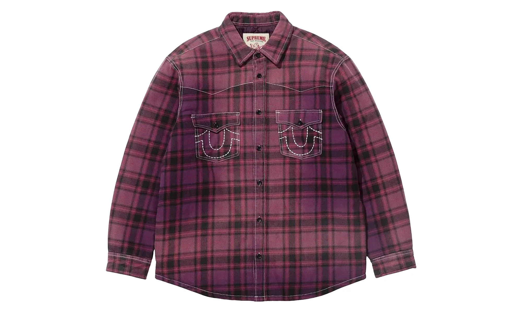 True Religion Quilted Lined Plaid Flannel Jacket "FW25 - Purple" SU27248 - 1