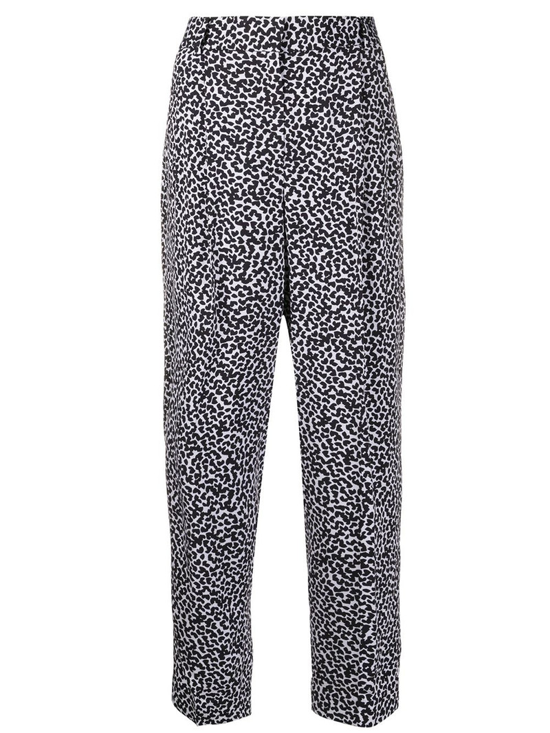 leopard print straight-leg trousers 1