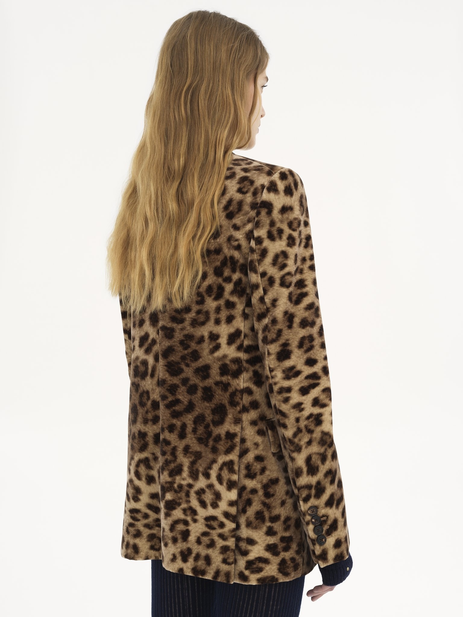 TAILORED JACKET IN LEOPARD-PRINT VELVET - 5