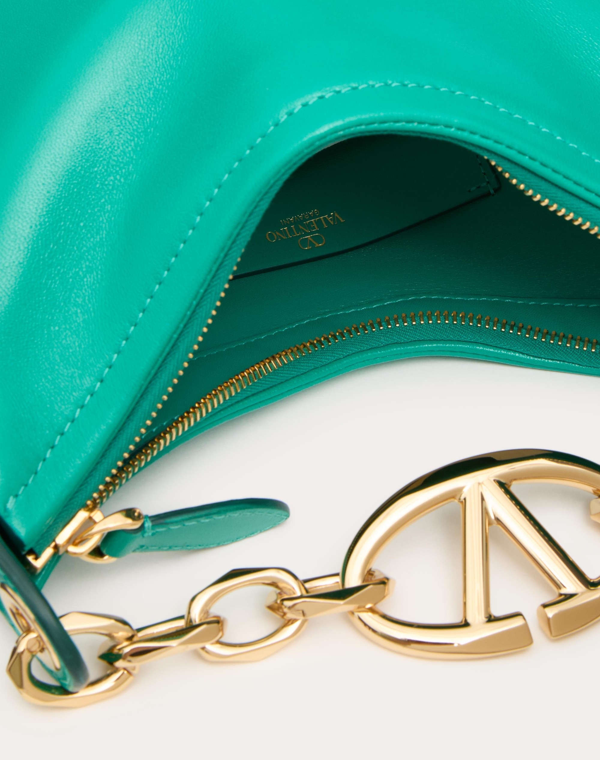 VLOGO MOON MINI HOBO BAG IN NAPPA LEATHER WITH CHAIN - 7