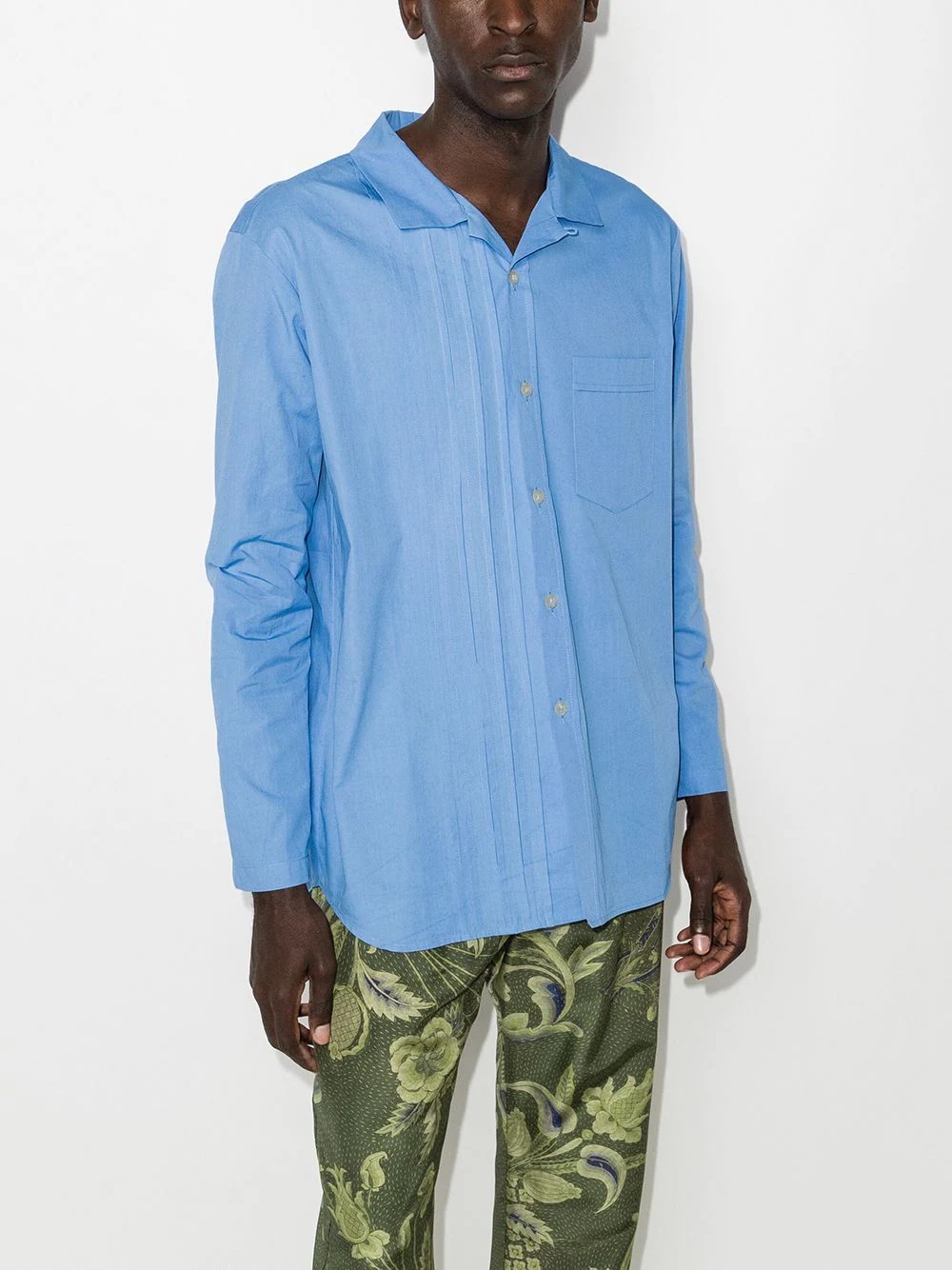 Tristan pleat-detail long-sleeve shirt - 2