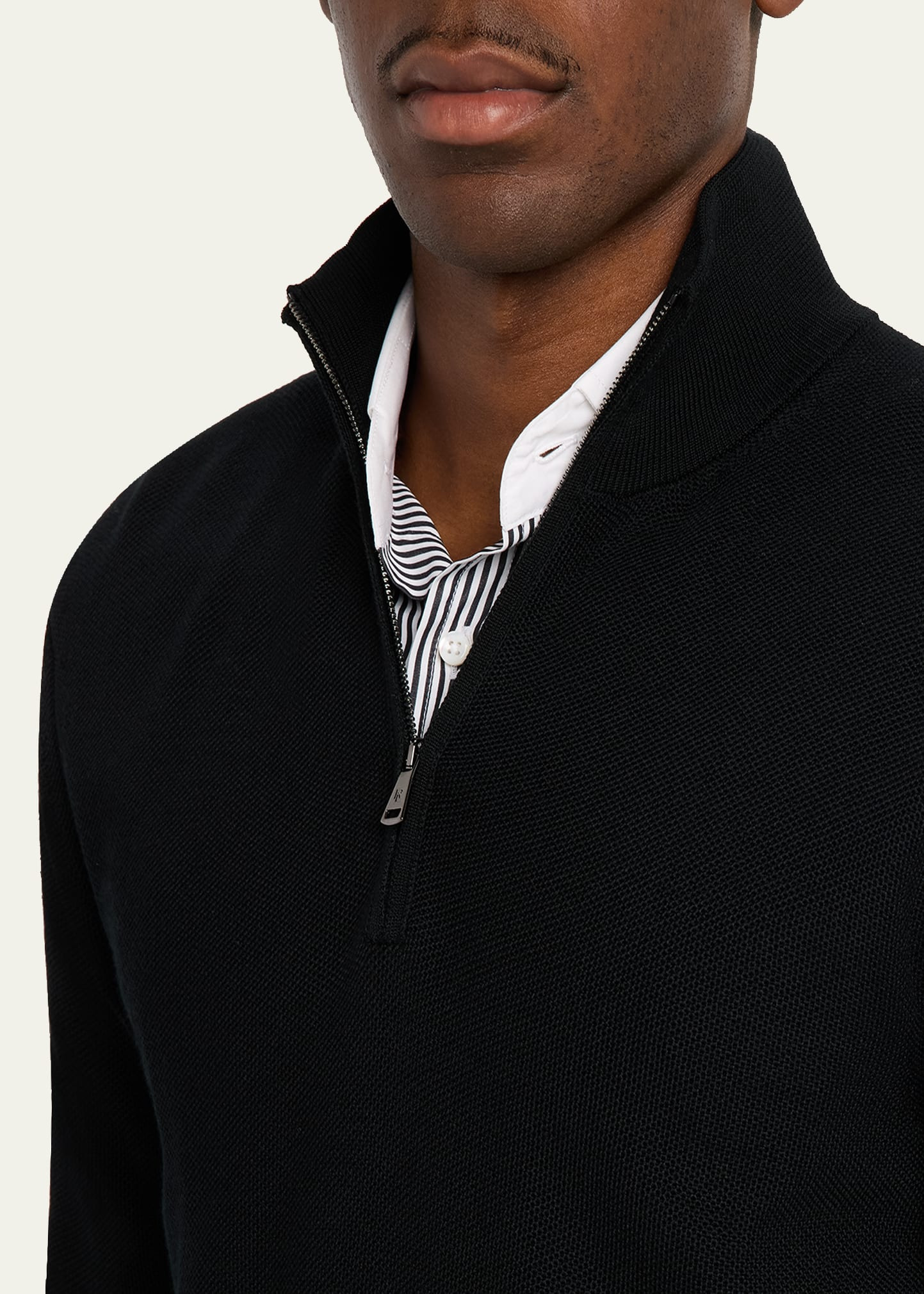 Men's Wool Knit Half-Zip Sweater - 5