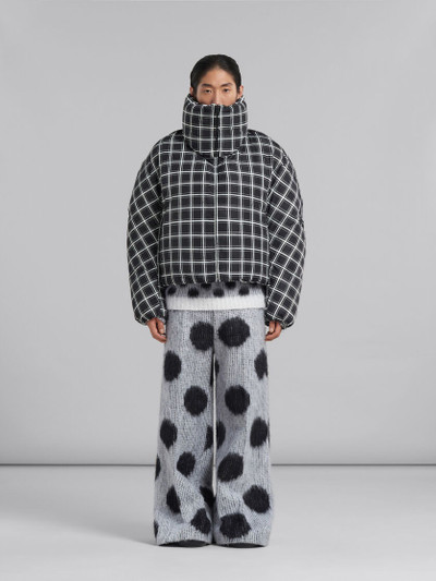 Marni BLACK CHECKED OVERSIZED DOWN JACKET outlook