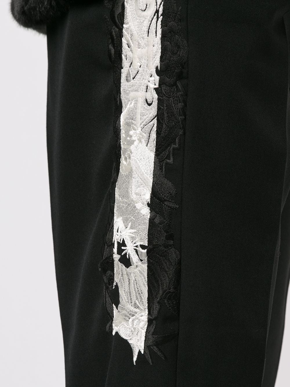 contrast-panel tailored trousers - 5