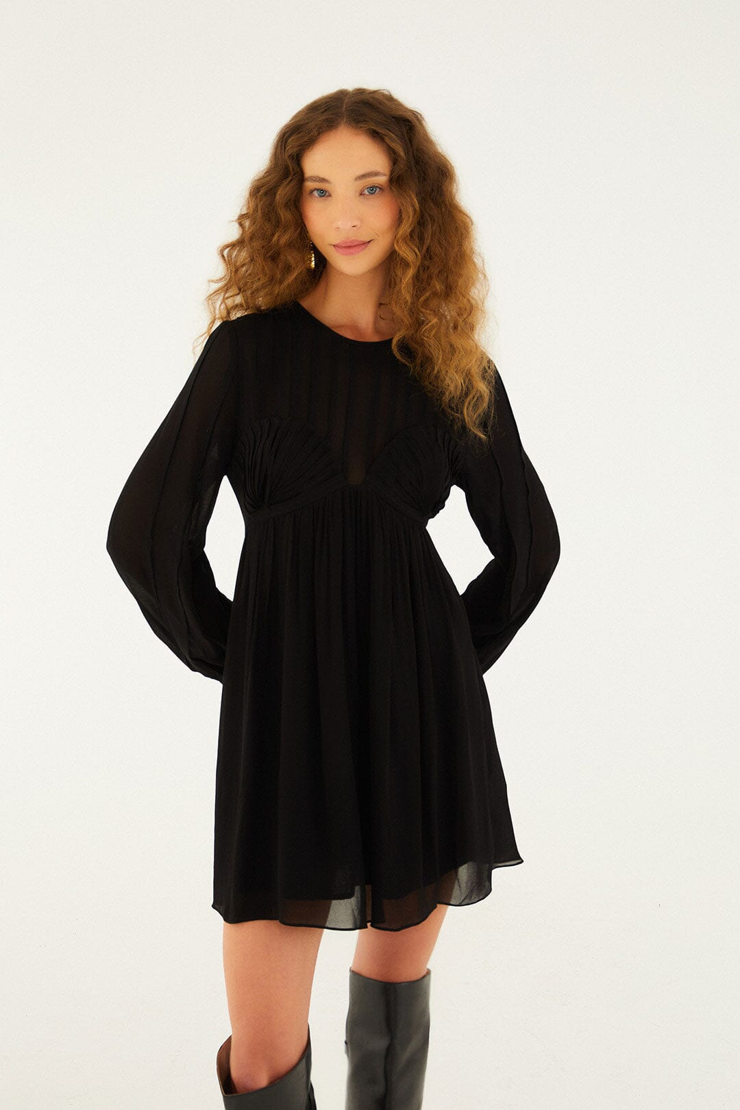 Black Shell Mini Dress - 2