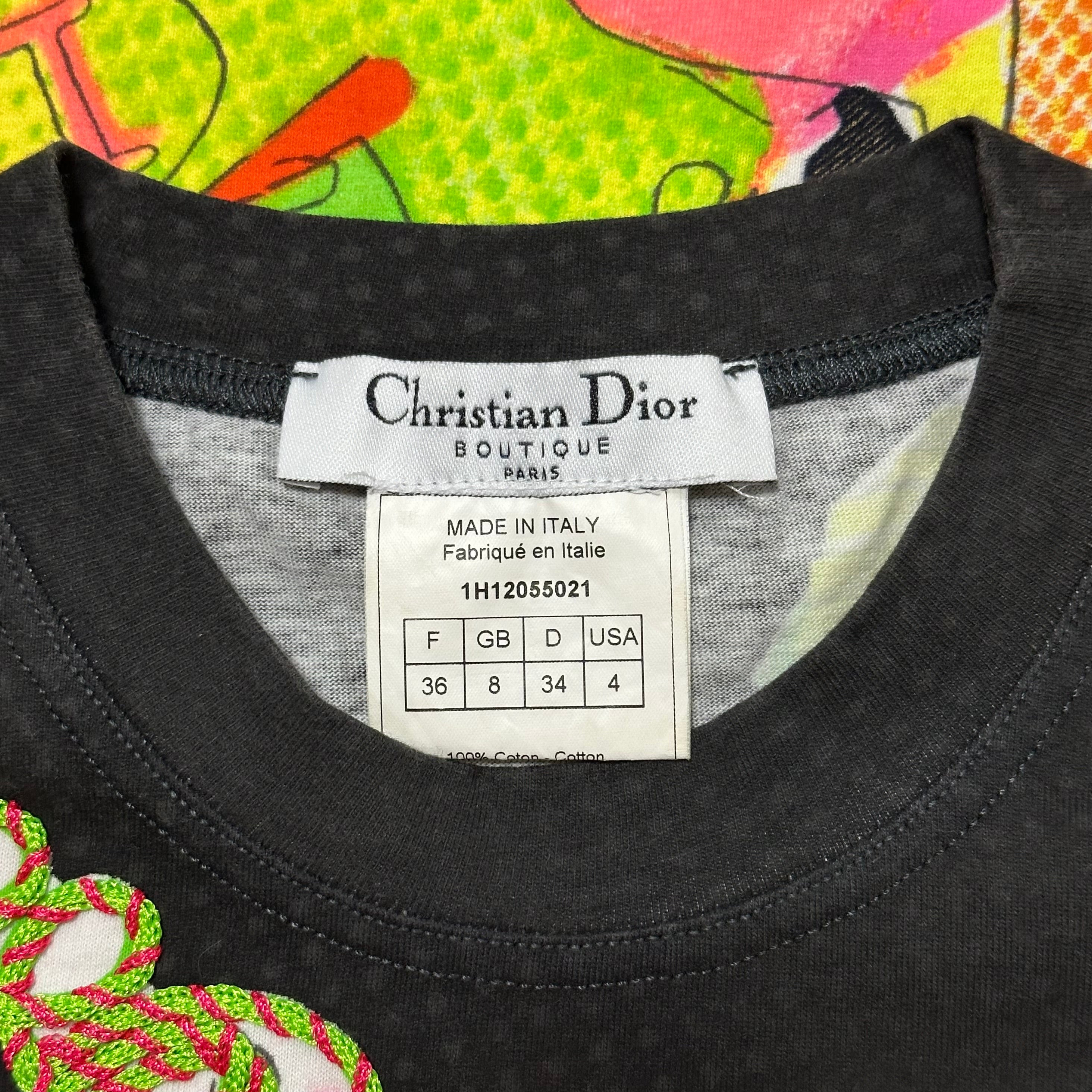 CHRISTIAN DIOR Fall Winter 2001 Graphic Print T-Shirt - 6