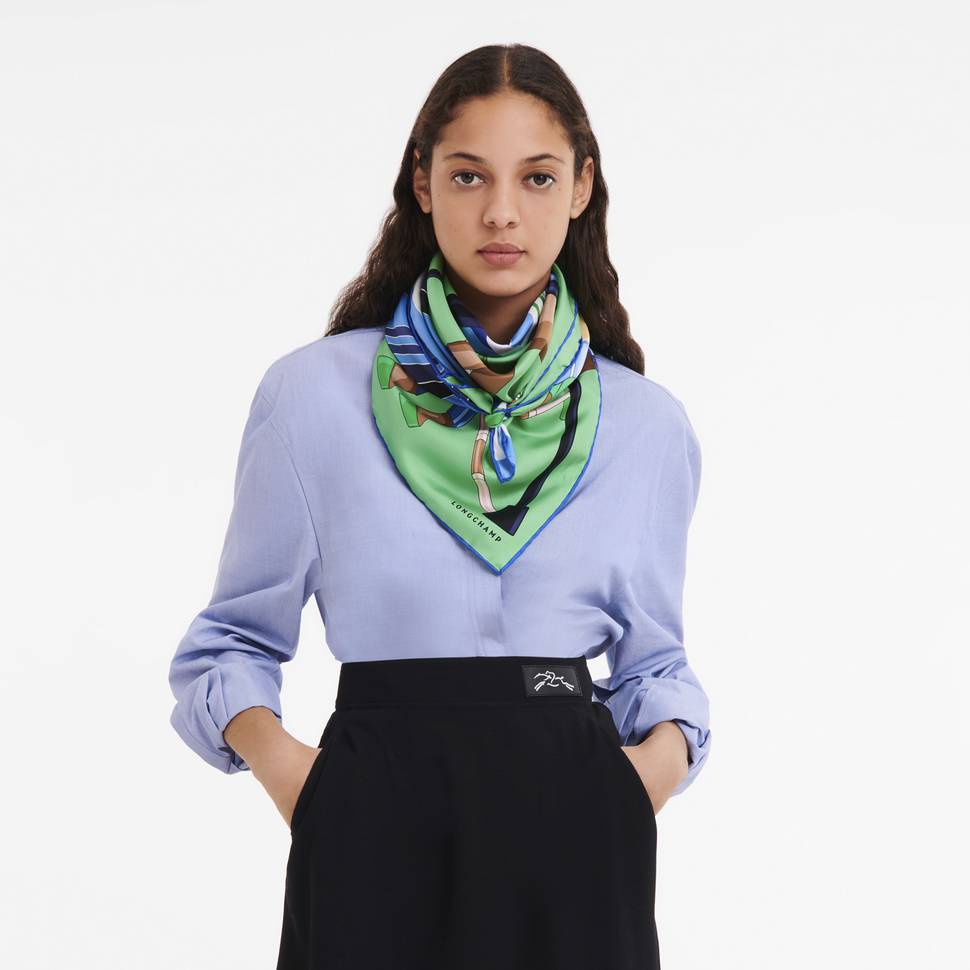Jockey Longchamp Silk scarf 90 Lawn - OTHER - 2