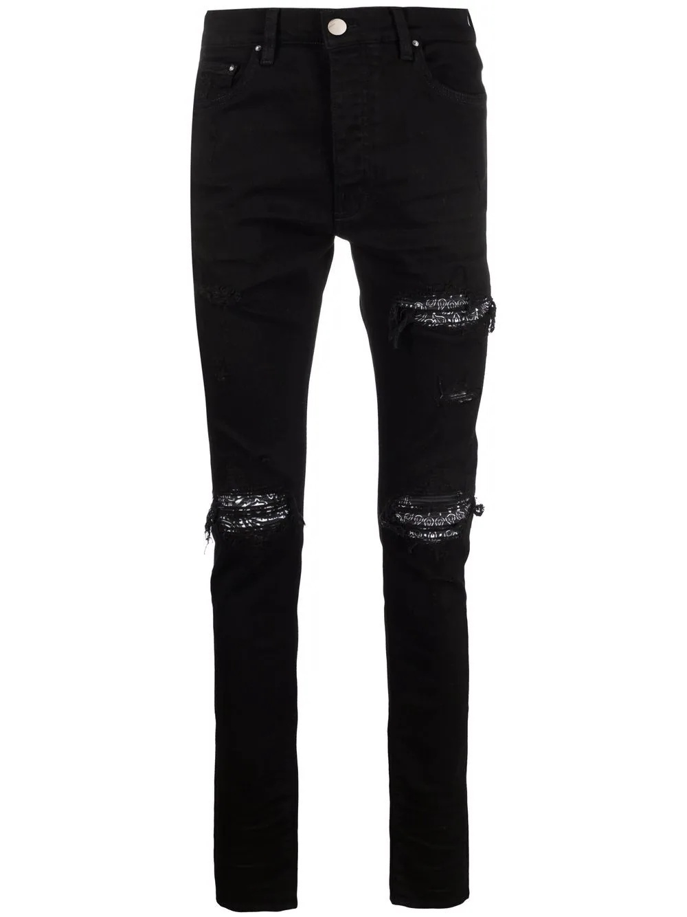 ripped-detailing skinny jeans - 1