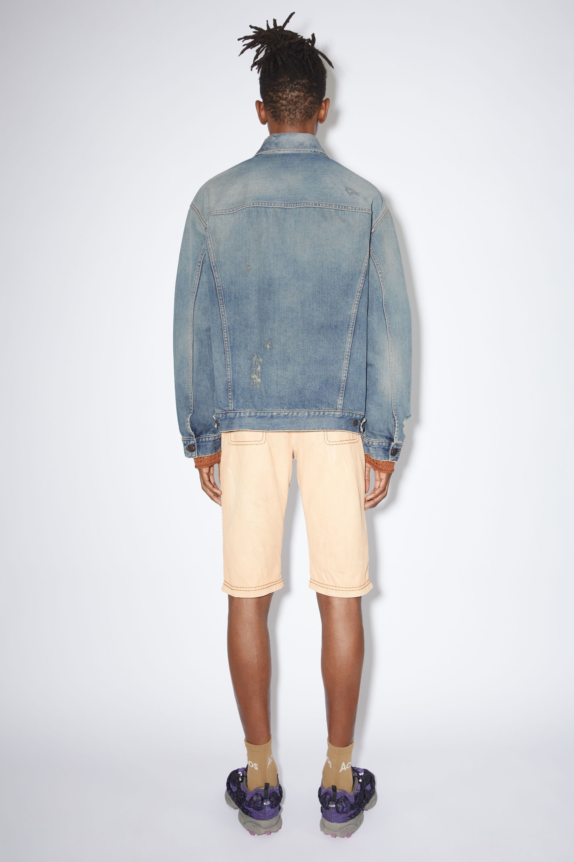 Destroyed relaxed denim jacket - Detroit - Mid blue - 3