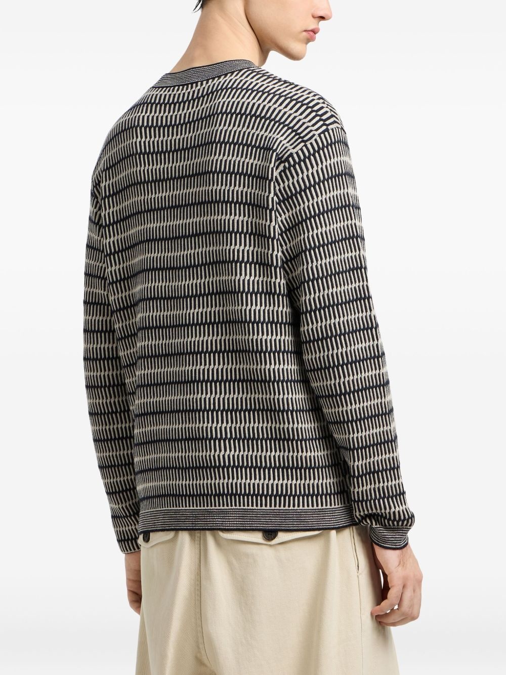 geometric-pattern wool sweater - 3