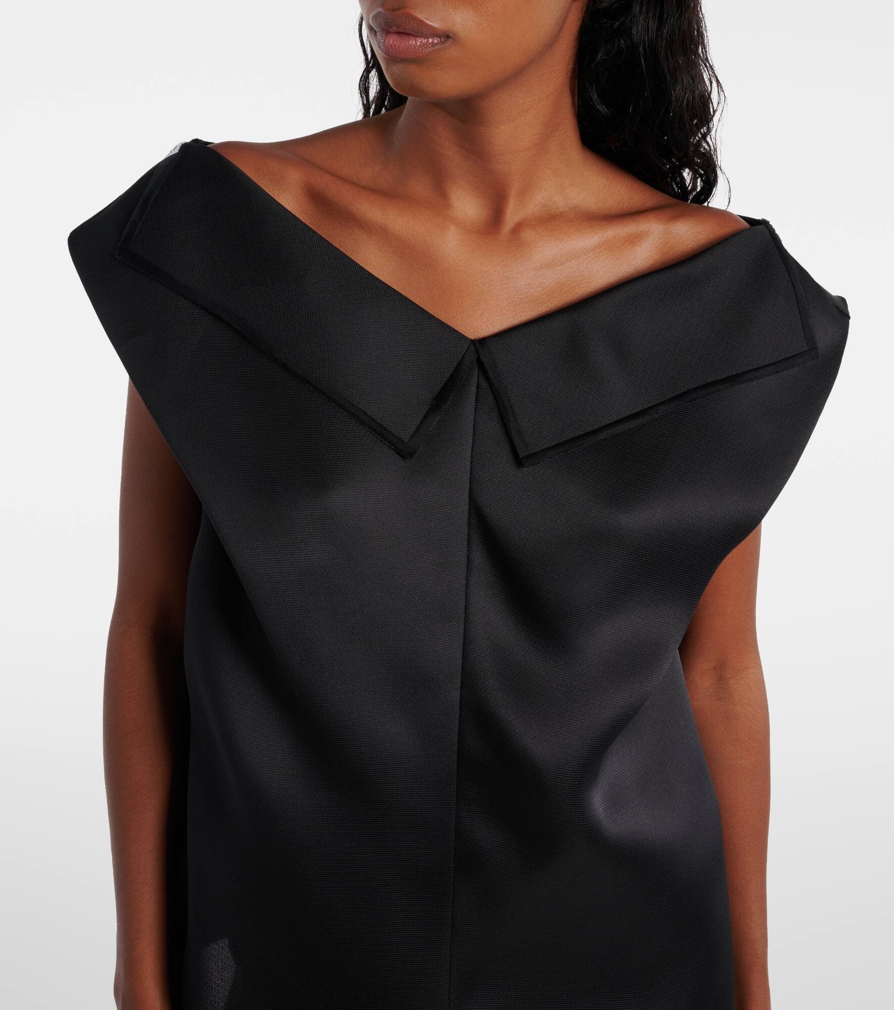 Selly off-shoulder silk gazar top - 4