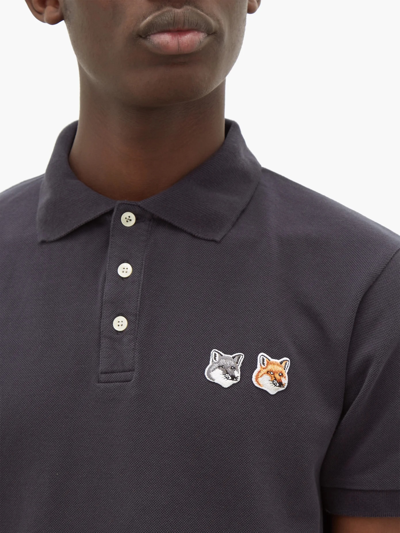 Double Fox Head-patch cotton-piqué polo shirt - 3